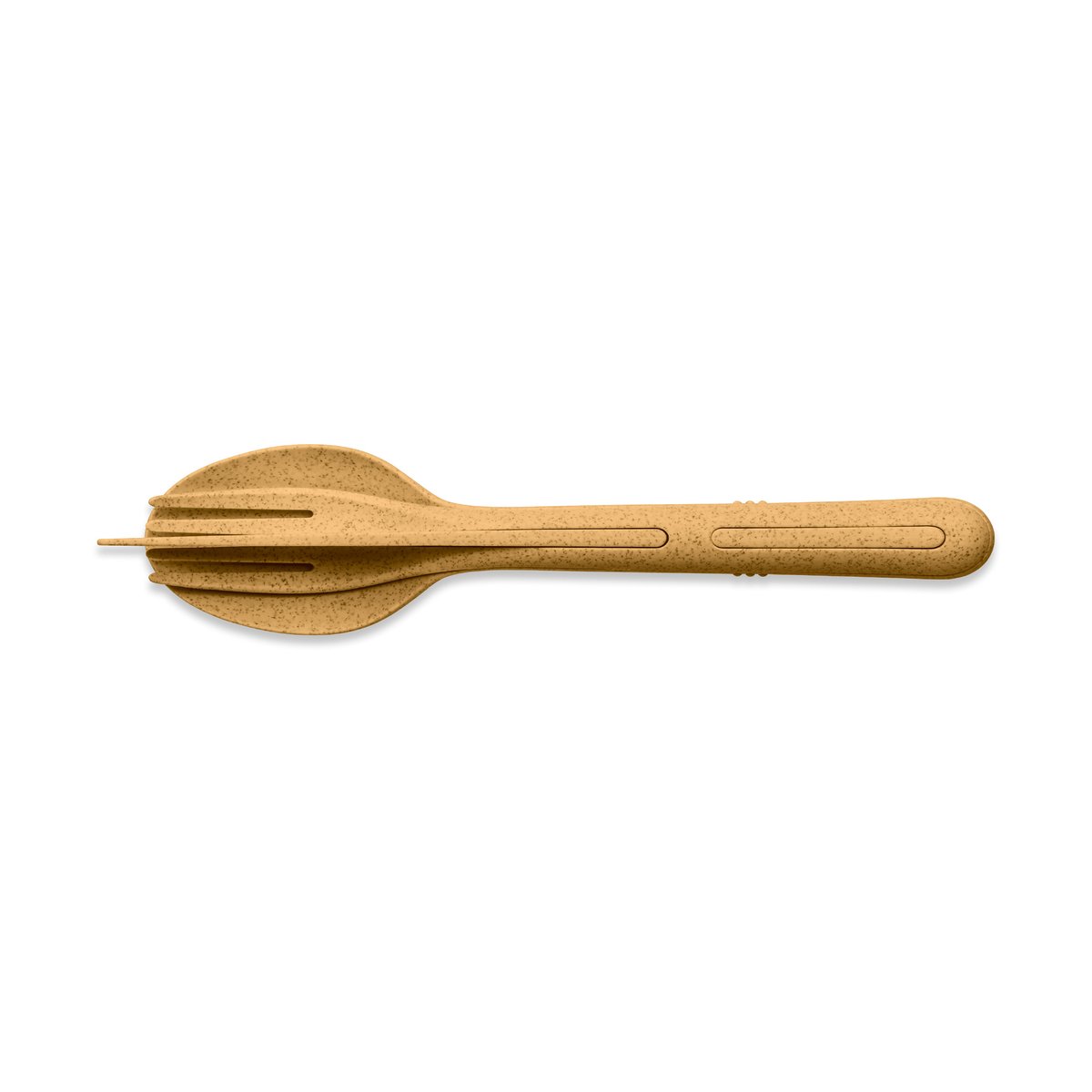 Koziol Klikk cutlery 3 pieces Natural wood | Scandinavian Design | Cutlery sets | Yellow