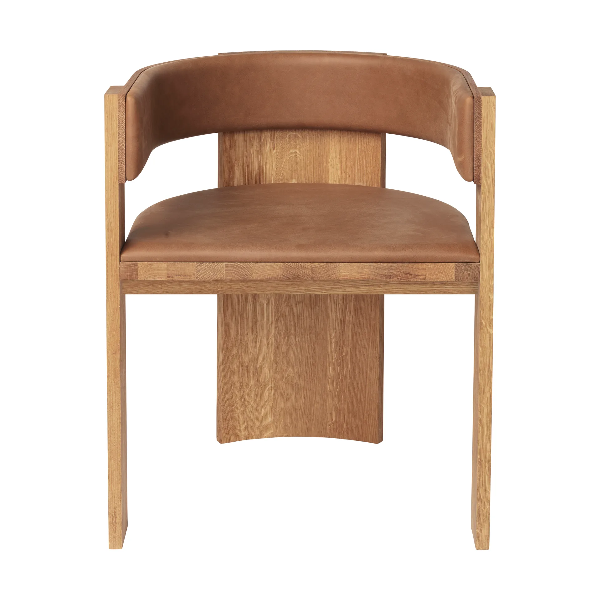 Collector chair, Warm lacquered oak–cognac leather Kristina Dam Studio