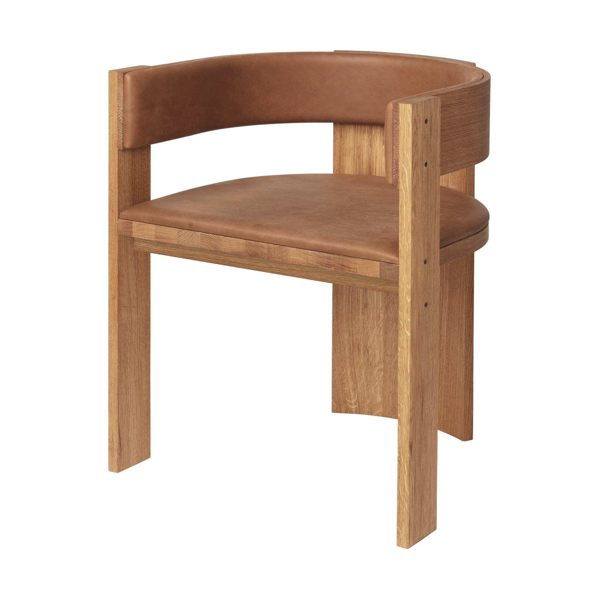 Collector chair, Warm lacquered oak–cognac leather Kristina Dam Studio