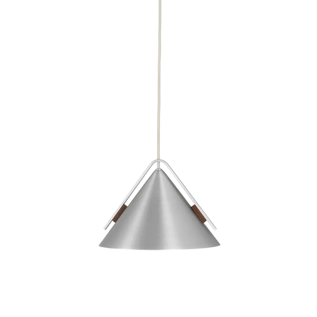 Kristina Dam Studio Cone pendant S Aluminum-walnut | Scandinavian Design | Pendant lamps | Silver-coloured