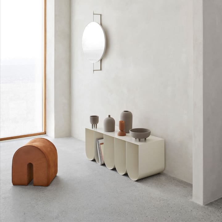 Curved pouf, Leather light brown Kristina Dam Studio