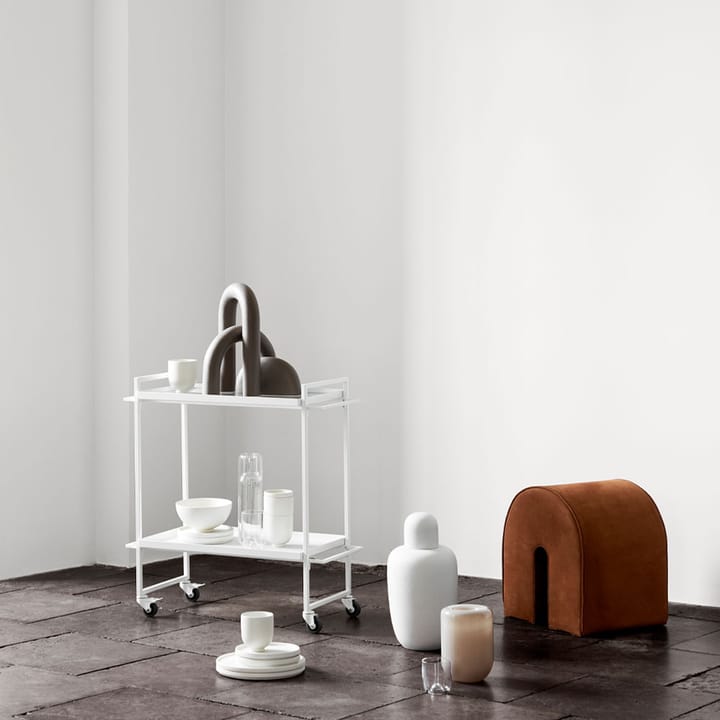 Curved pouf, Leather light brown Kristina Dam Studio