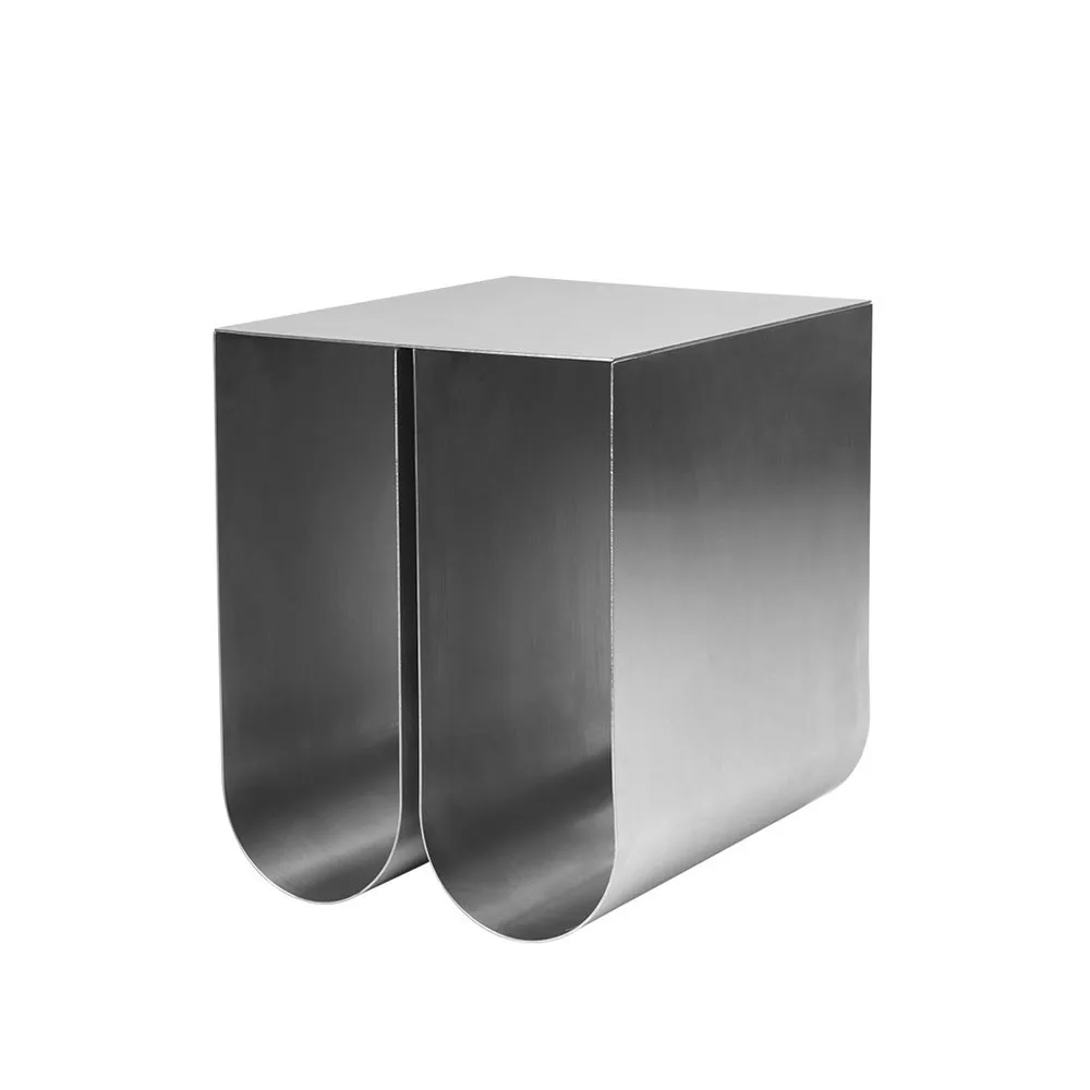 Curved side table, Stainless steel Kristina Dam Studio