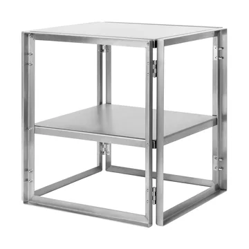 Foldable side table 40x40 cm - Brushed stainless steel - Kristina Dam Studio