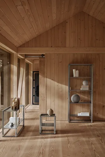 Foldable side table 40x40 cm - Brushed stainless steel - Kristina Dam Studio