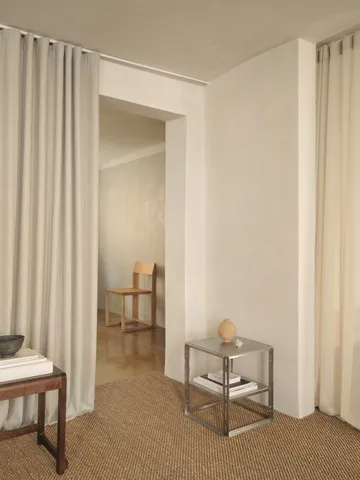 Foldable side table 40x40 cm - Brushed stainless steel - Kristina Dam Studio