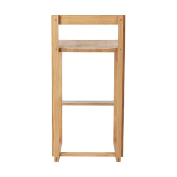 Outline bar stool 75 cm - Warm lacquered oak–brushed steel - Kristina Dam Studio