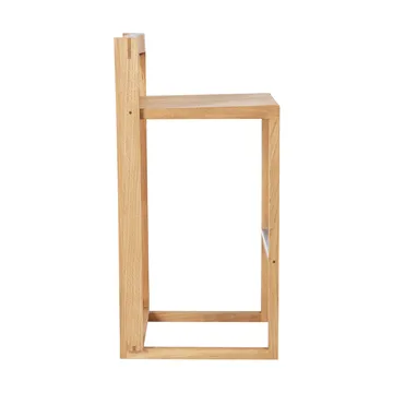 Outline bar stool 75 cm - Warm lacquered oak–brushed steel - Kristina Dam Studio