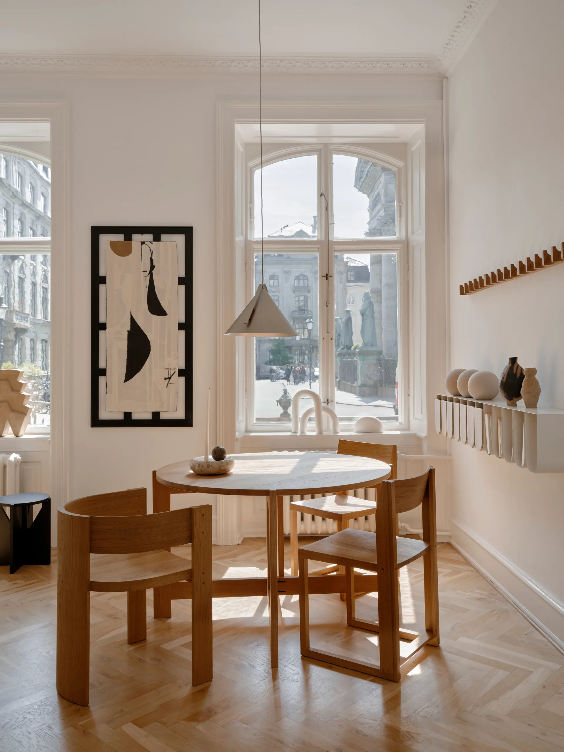 Outline chair, Warm lacquered oak-walnut Kristina Dam Studio