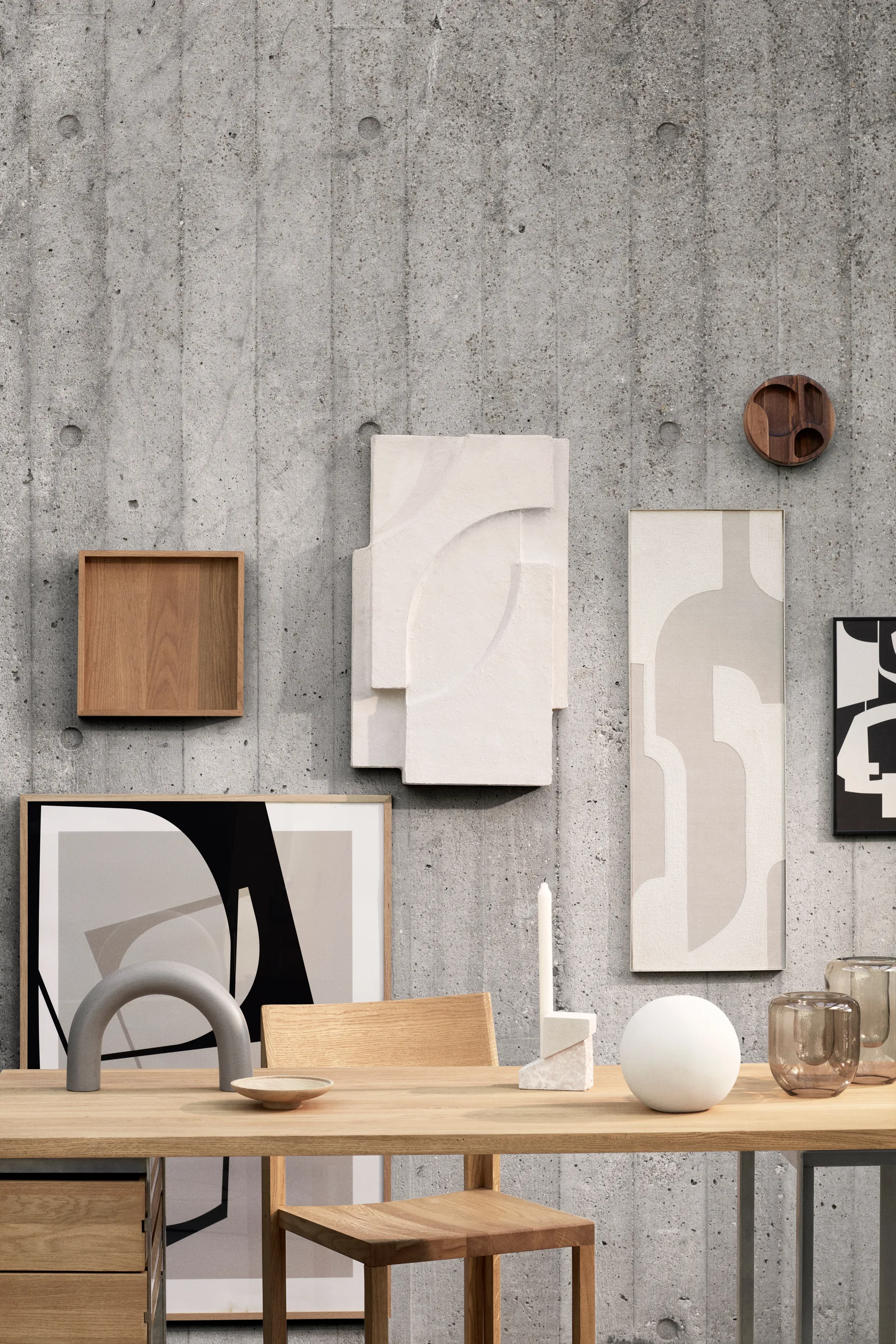 Serif Relief wall decoration M, Off white Kristina Dam Studio