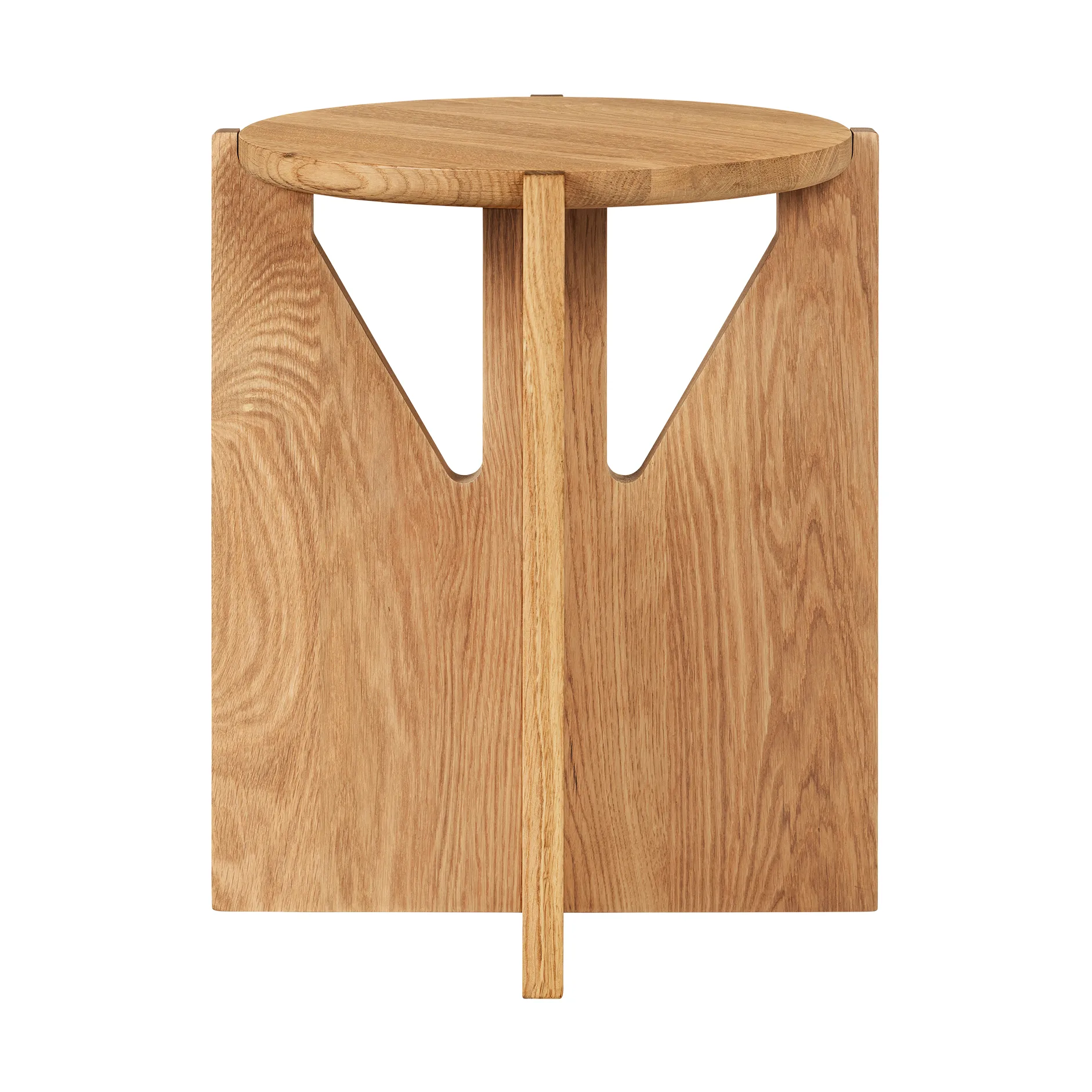 Simple stool Ø36 cm, Warm lacquered oak Kristina Dam Studio