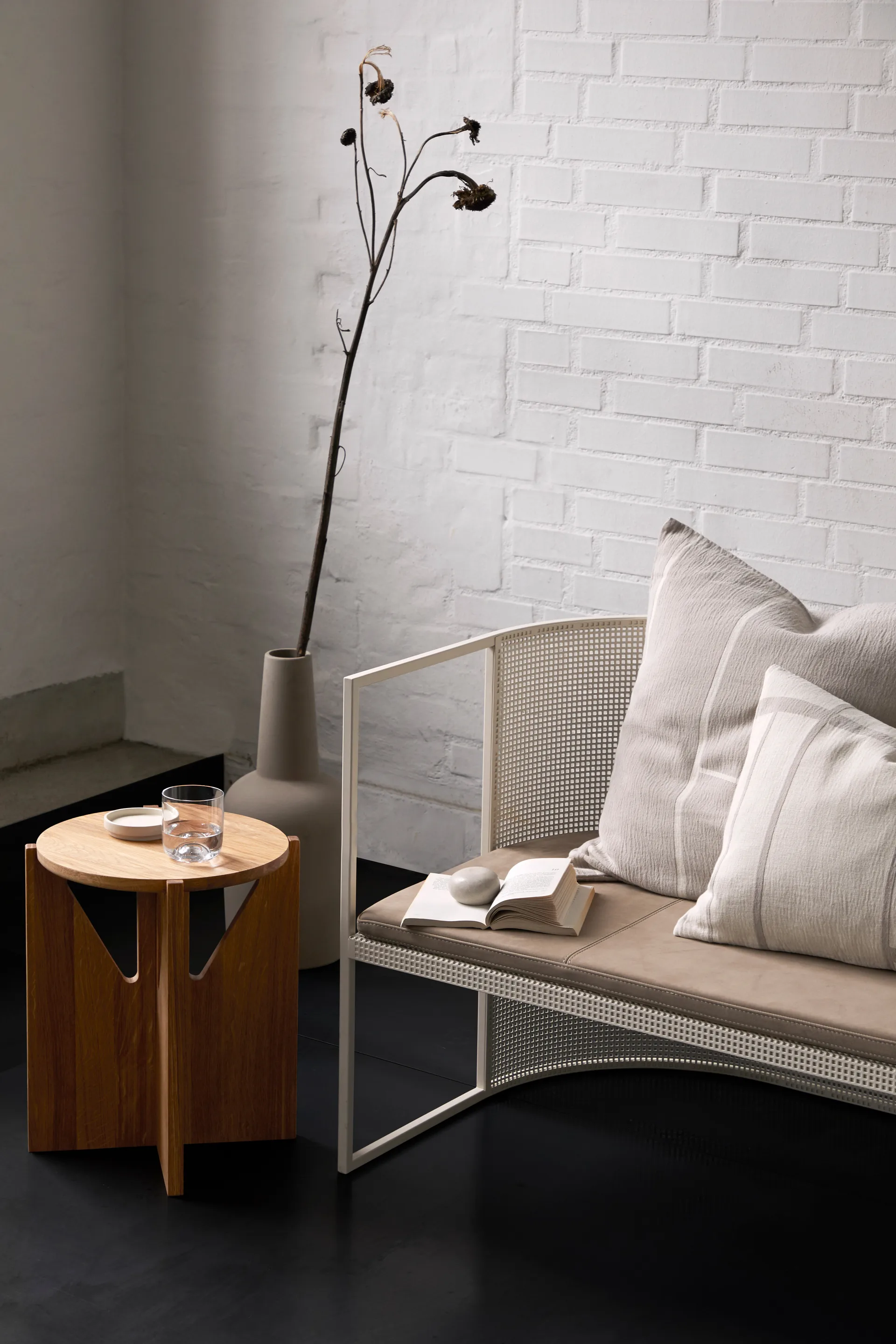 Simple stool Ø36 cm, Warm lacquered oak Kristina Dam Studio