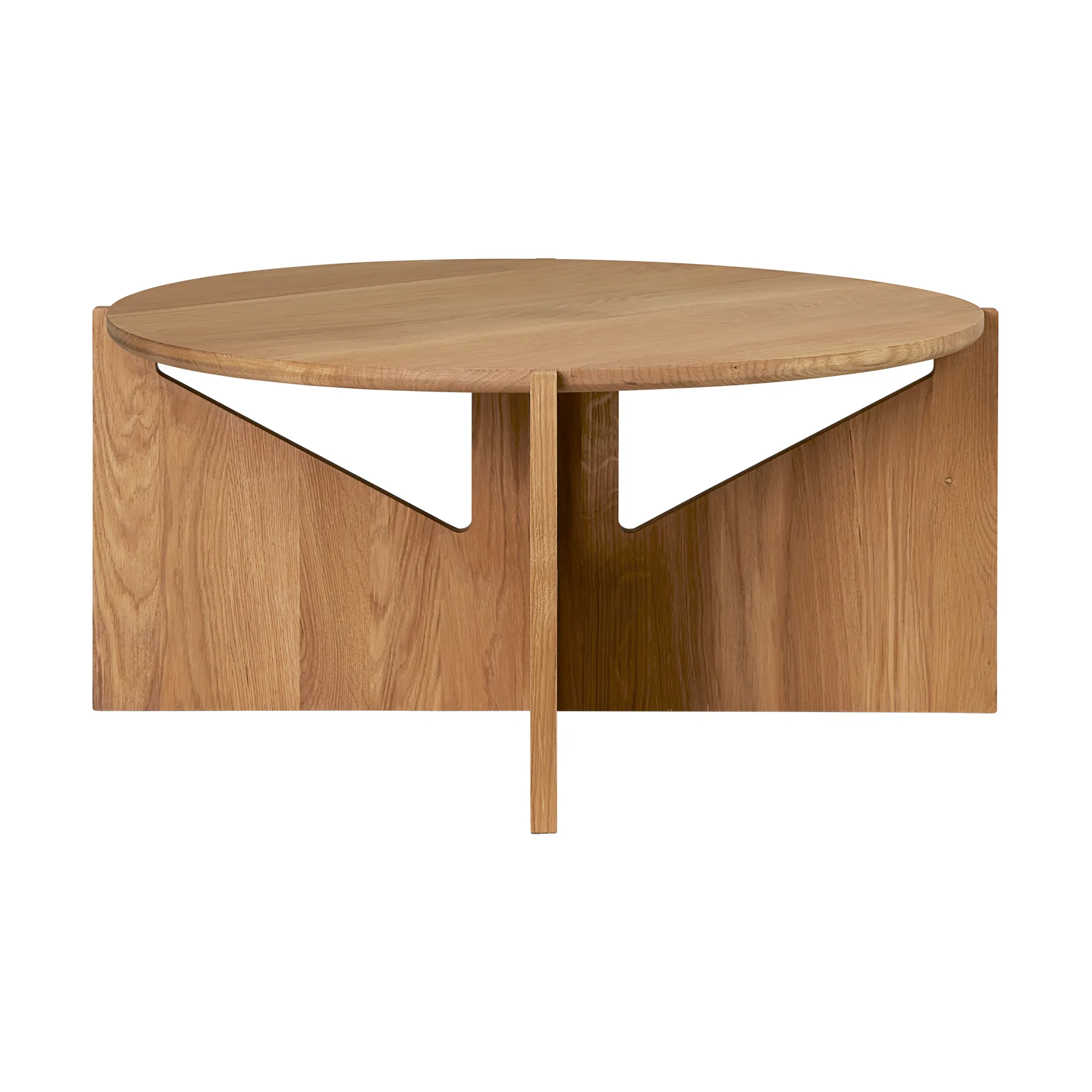 Simple XL coffee table Ø78 cm, Warm lacquered oak Kristina Dam Studio