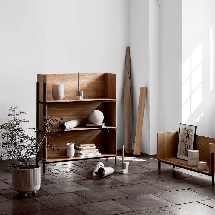 Stack shelf - Oak, add on, dark oiled walnut fitting - Kristina Dam Studio