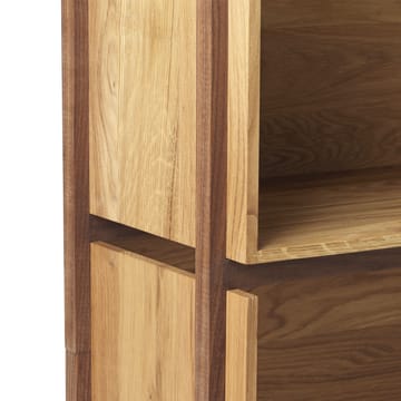 Stack shelf - Oak, single, dark oiled walnut legs - Kristina Dam Studio