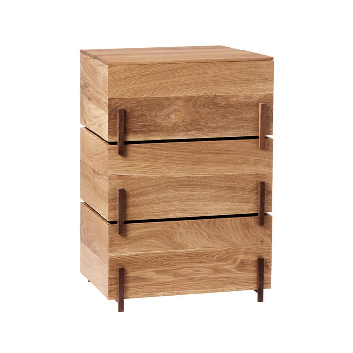 Stack storage box - Oak, 3 pieces, dark oiled walnut legs - Kristina Dam Studio