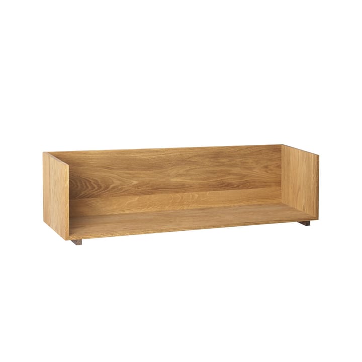 Stack wall shelf - Oak, consoles in dark oiled walnut - Kristina Dam Studio