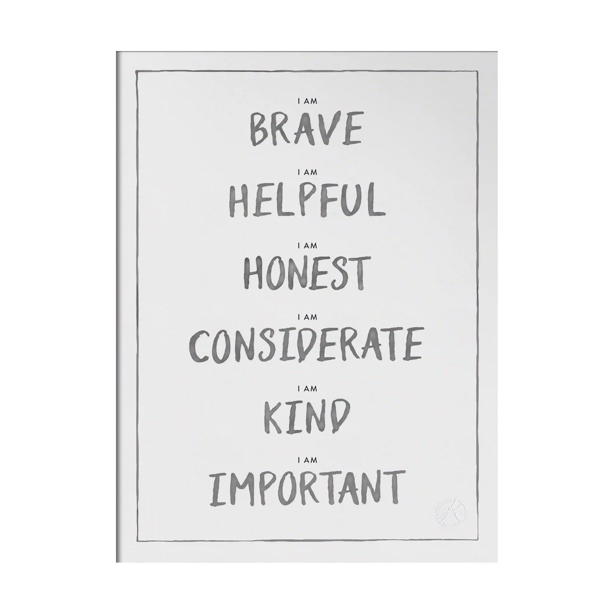 Kunskapstavlan® I am poster 30x40 cm Dark grey