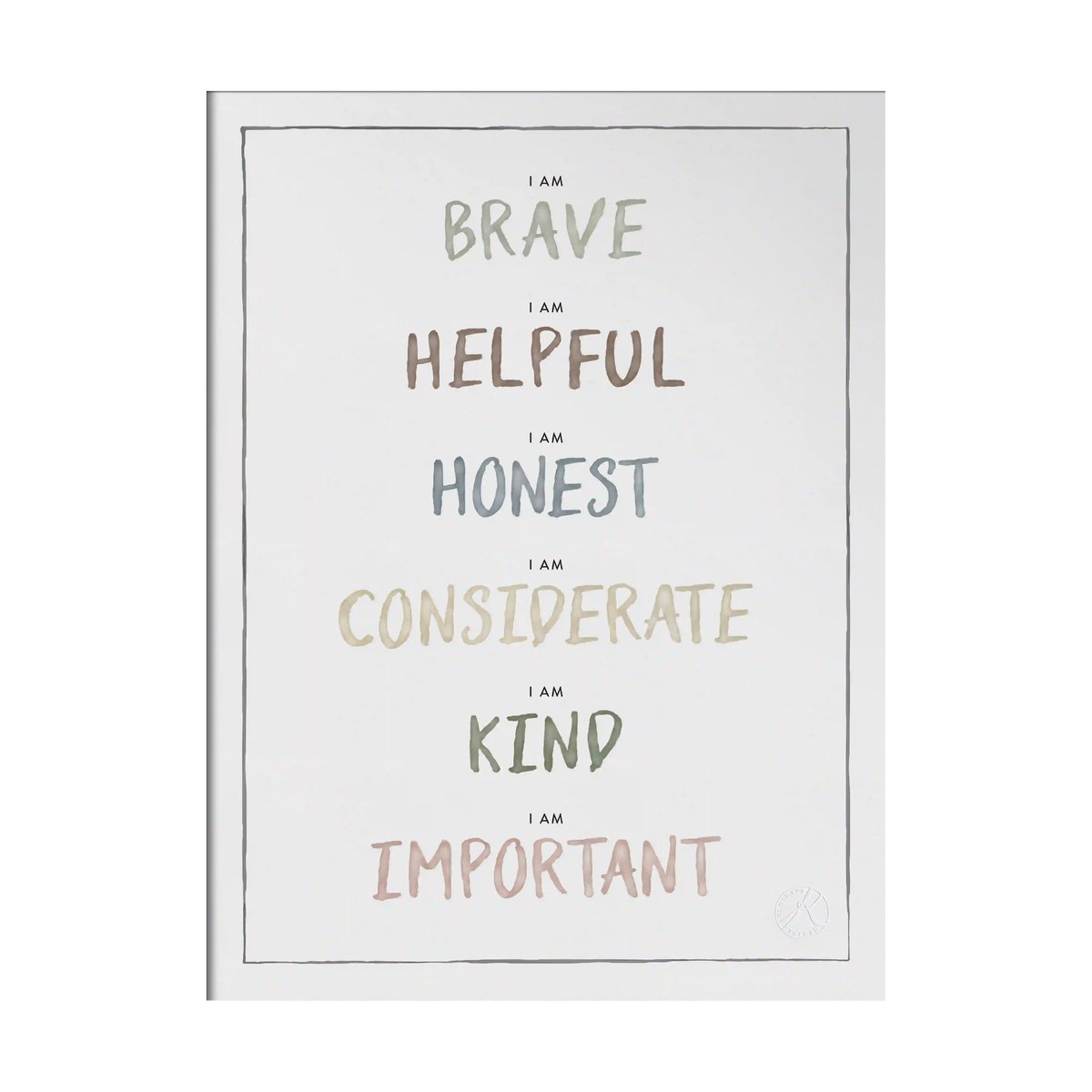 Kunskapstavlan I am poster 30x40 cm Dusty pastel | Scandinavian Design | Posters | Multi