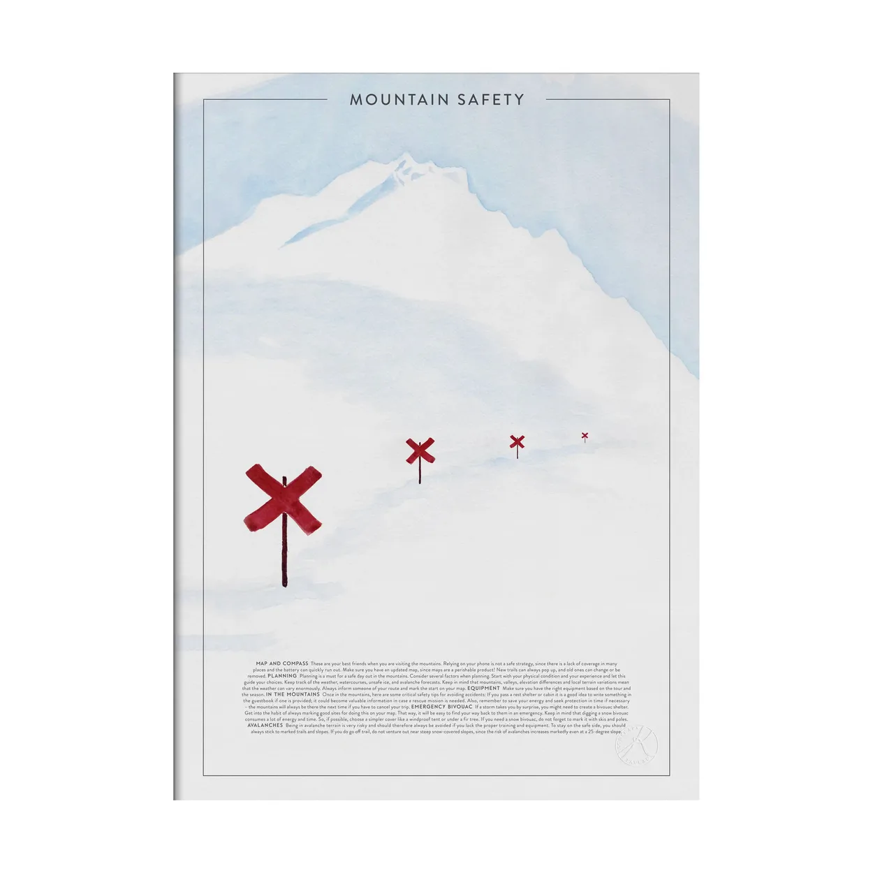 Kunskapstavlan Mountain safety poster 50x70 cm | Scandinavian Design | Posters | White
