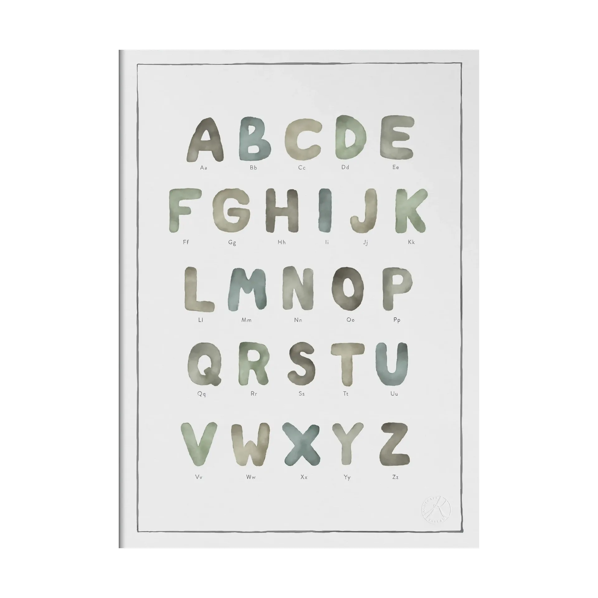 The Alphabet watercolour Poster, 30x40 cm Kunskapstavlan®