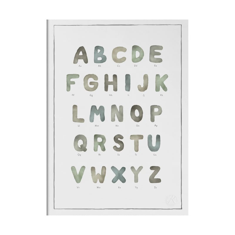 Kunskapstavlan® The Alphabet watercolour Poster 30x40 cm