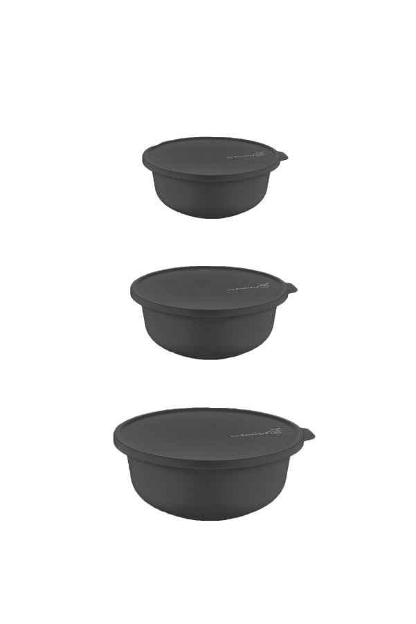 Kütahya Evora bowl with lid 3-pack Black