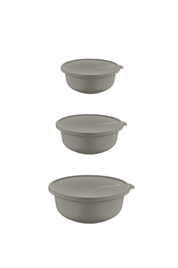 Kütahya Evora bowl with lid 3-pack Gray