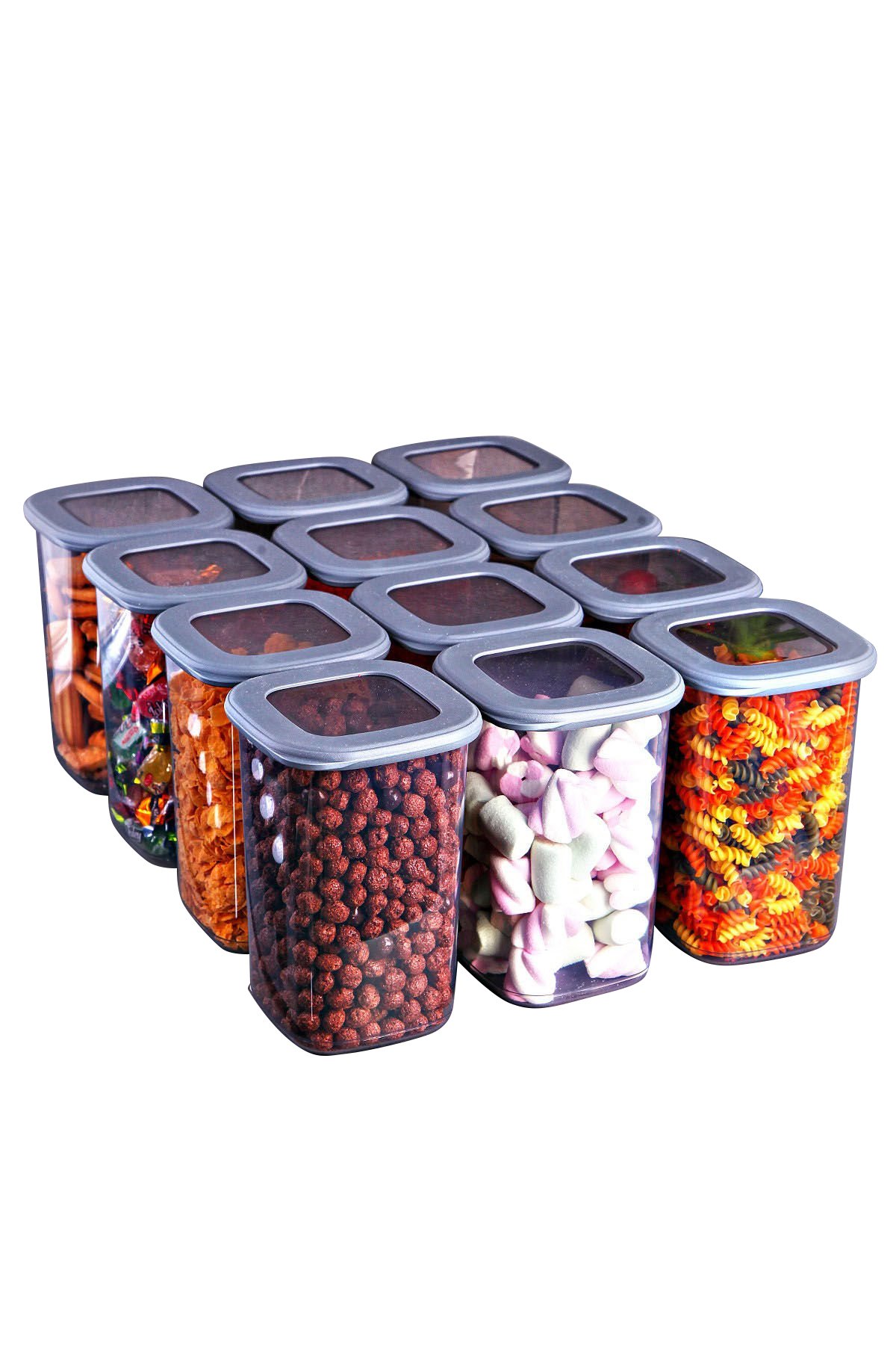 Kütahya Evora storage jar 1.2 L 12-pack | Scandinavian Design | Storage jars | Grey