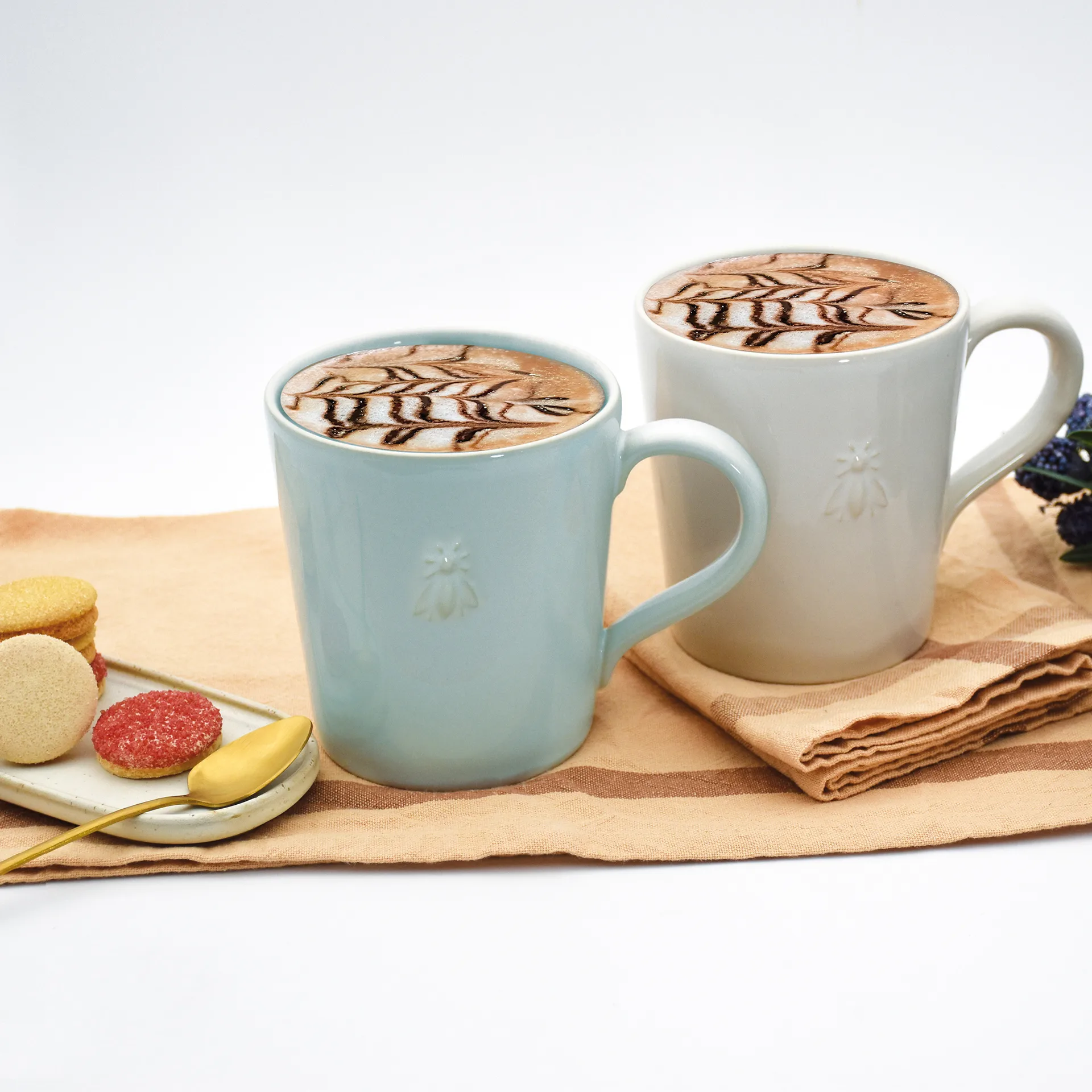 Abeille ceramic mug 2-pack, Blue La Rochère