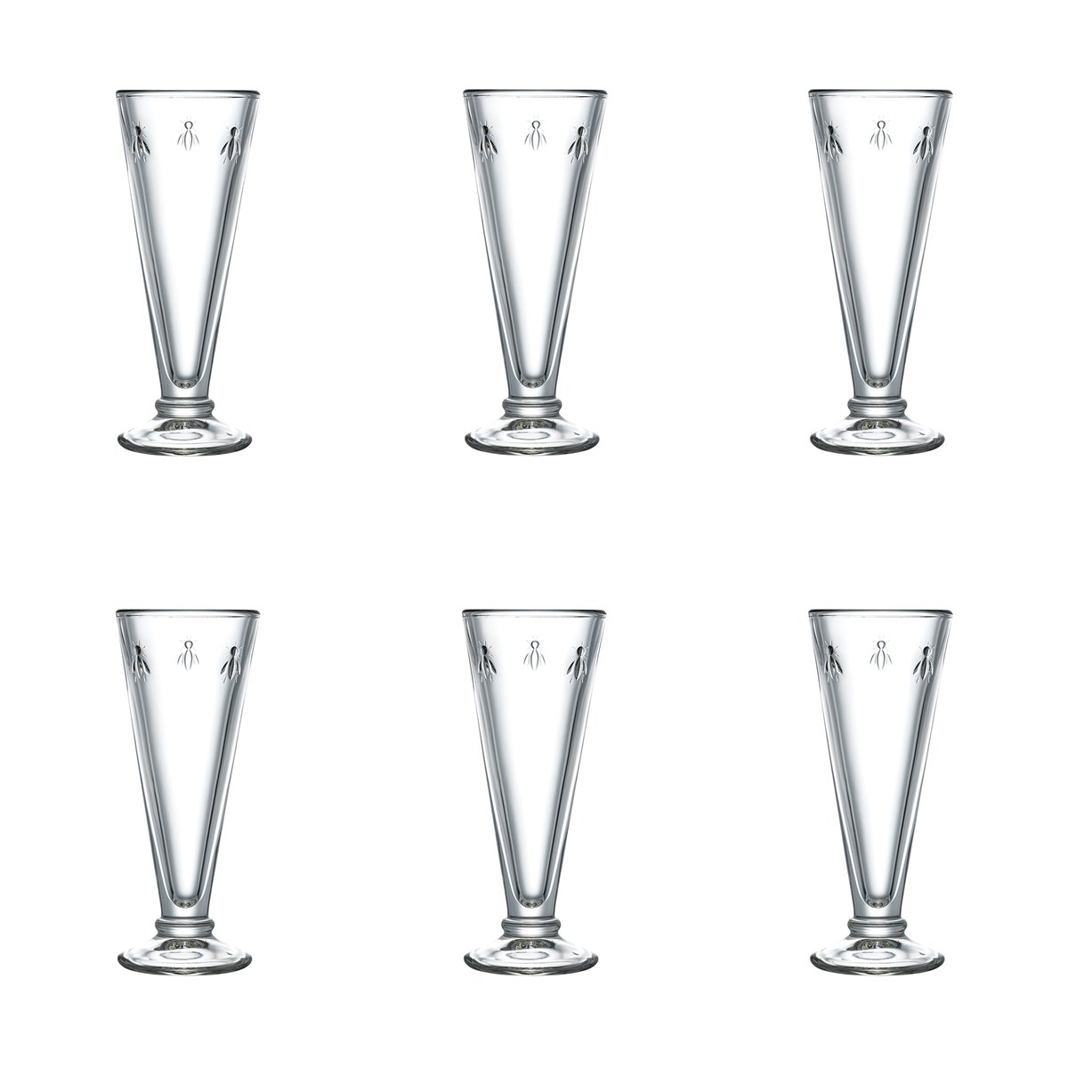 La Rochère Abeille champagne flute 15 cl 6-pack Clear