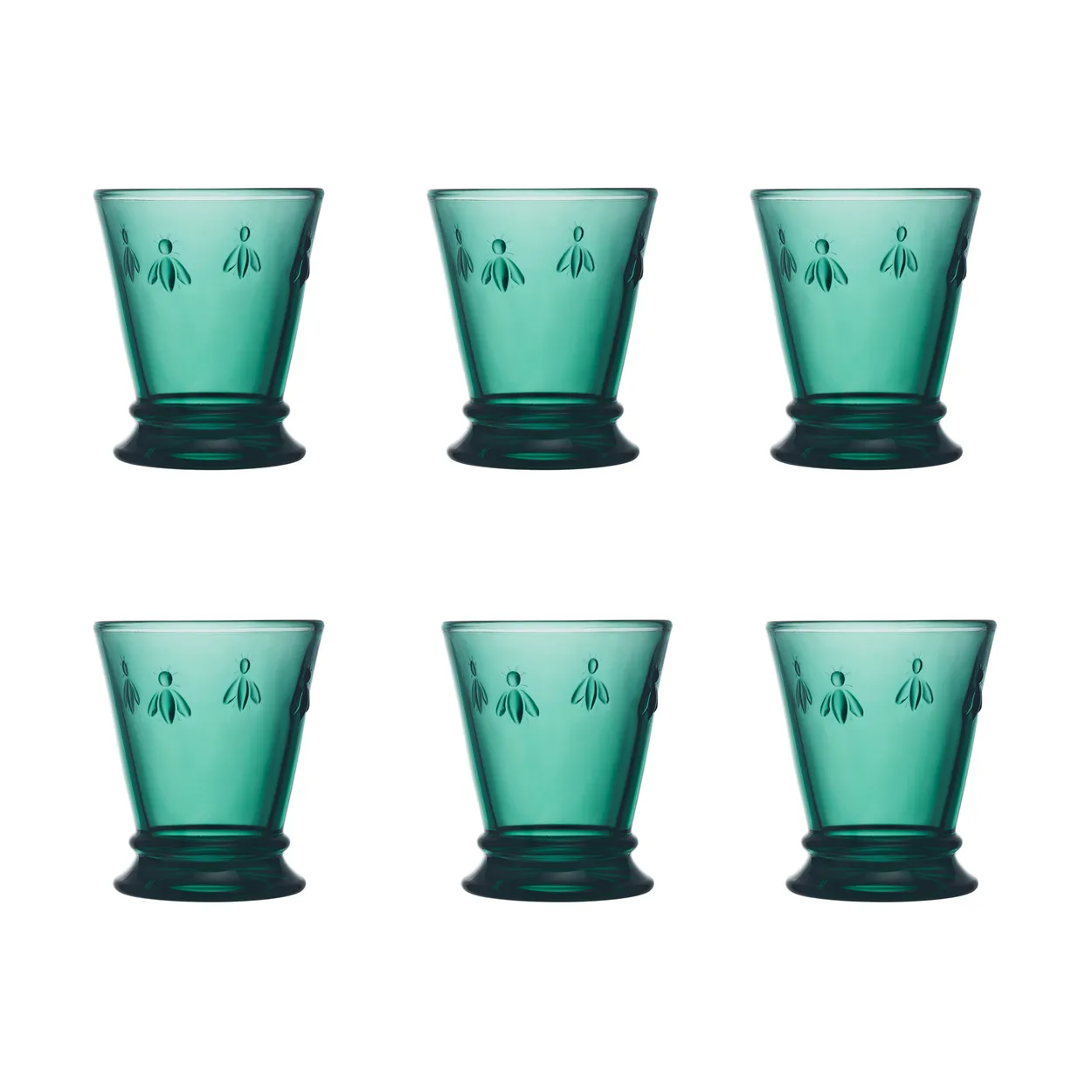 La Rochère Abeille drinking glass 26 cl 6-pack Emerald green