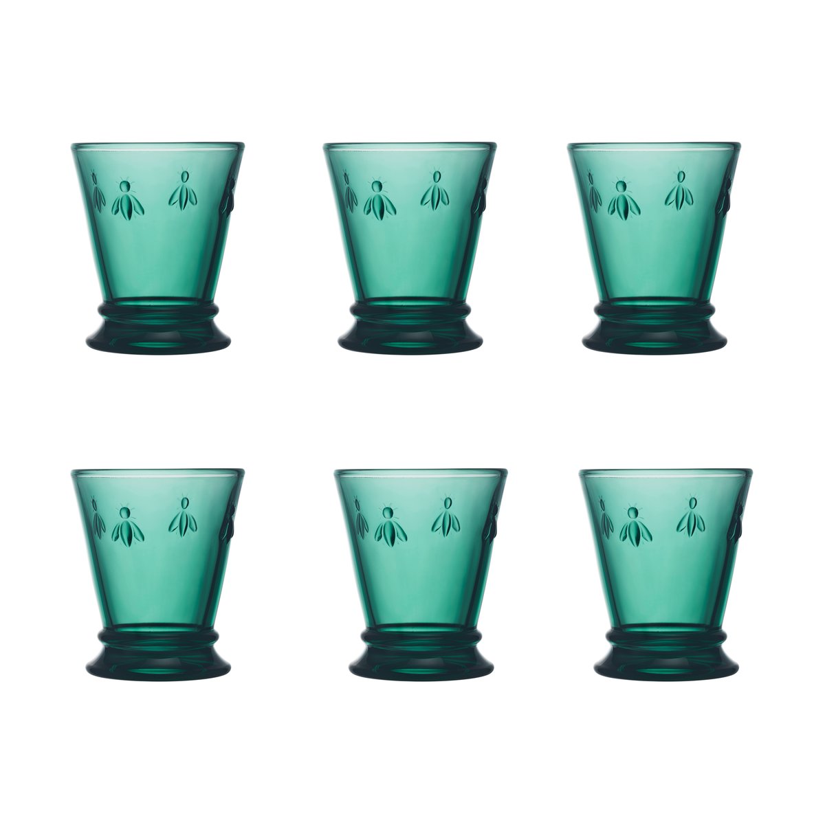 La Rochère Abeille drinking glass 26 cl 6-pack Emerald green