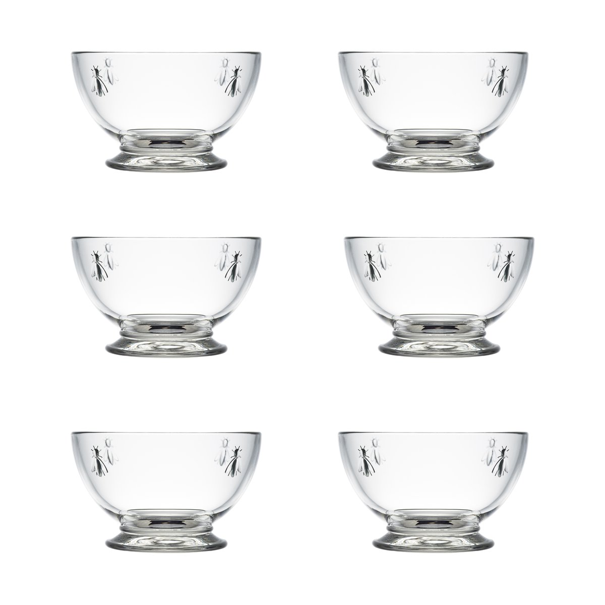 La Rochère Abeille glass bowl 60 cl 6-pack Clear | Scandinavian Design | Serving bowls | Transparent