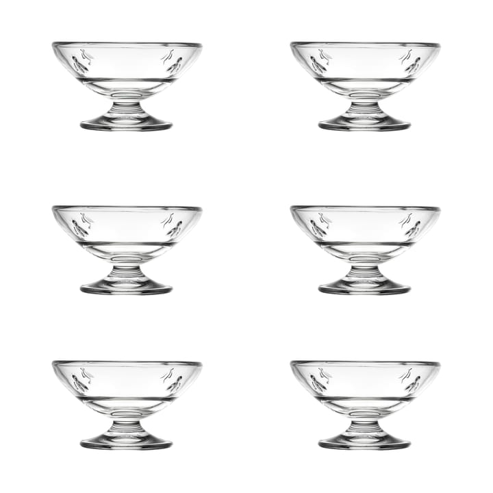 Abeille glass bowl on foot 20 cl 6-pack - Clear - La Rochère