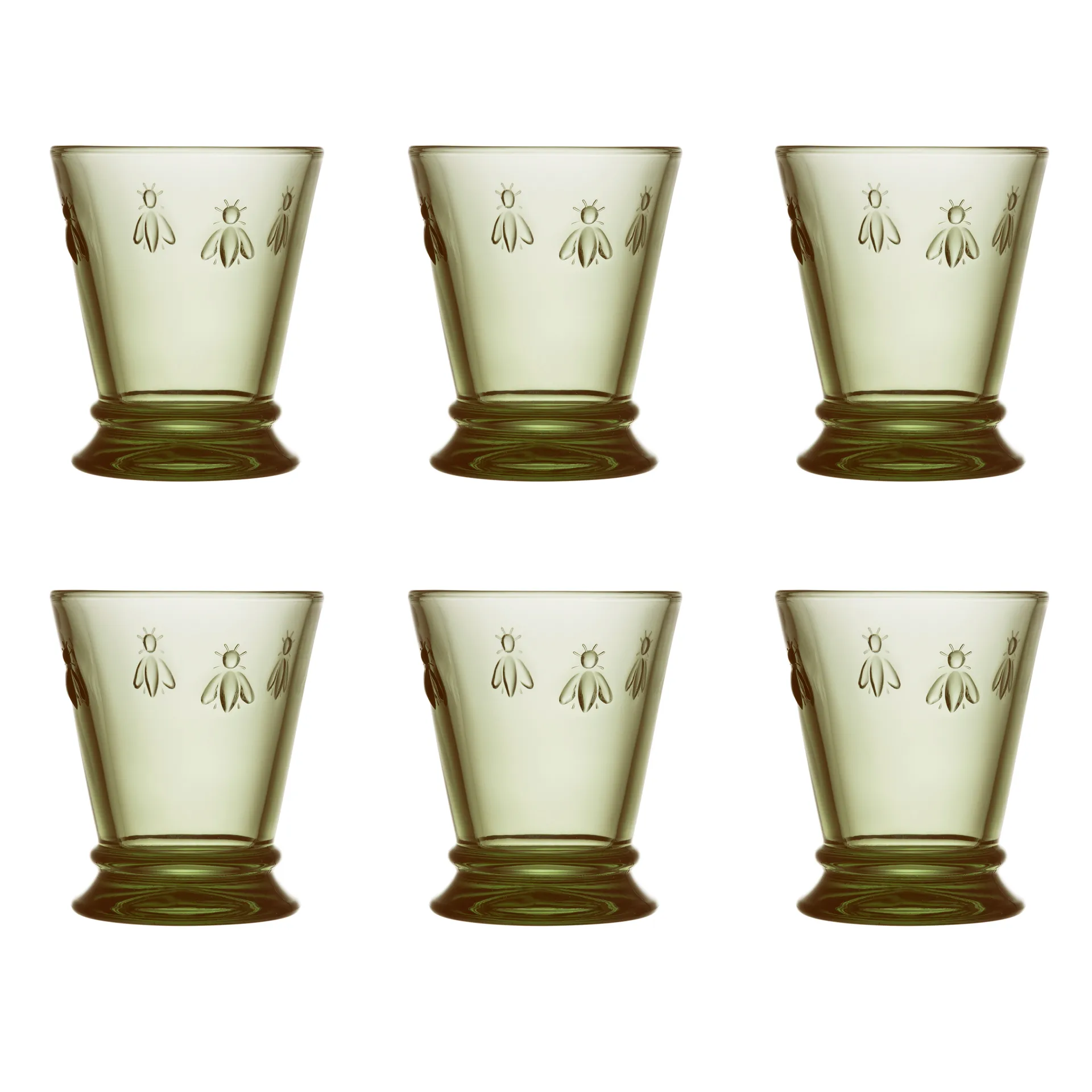 Abeille water glasses 26 cl 6-pack, Olive green La Rochère