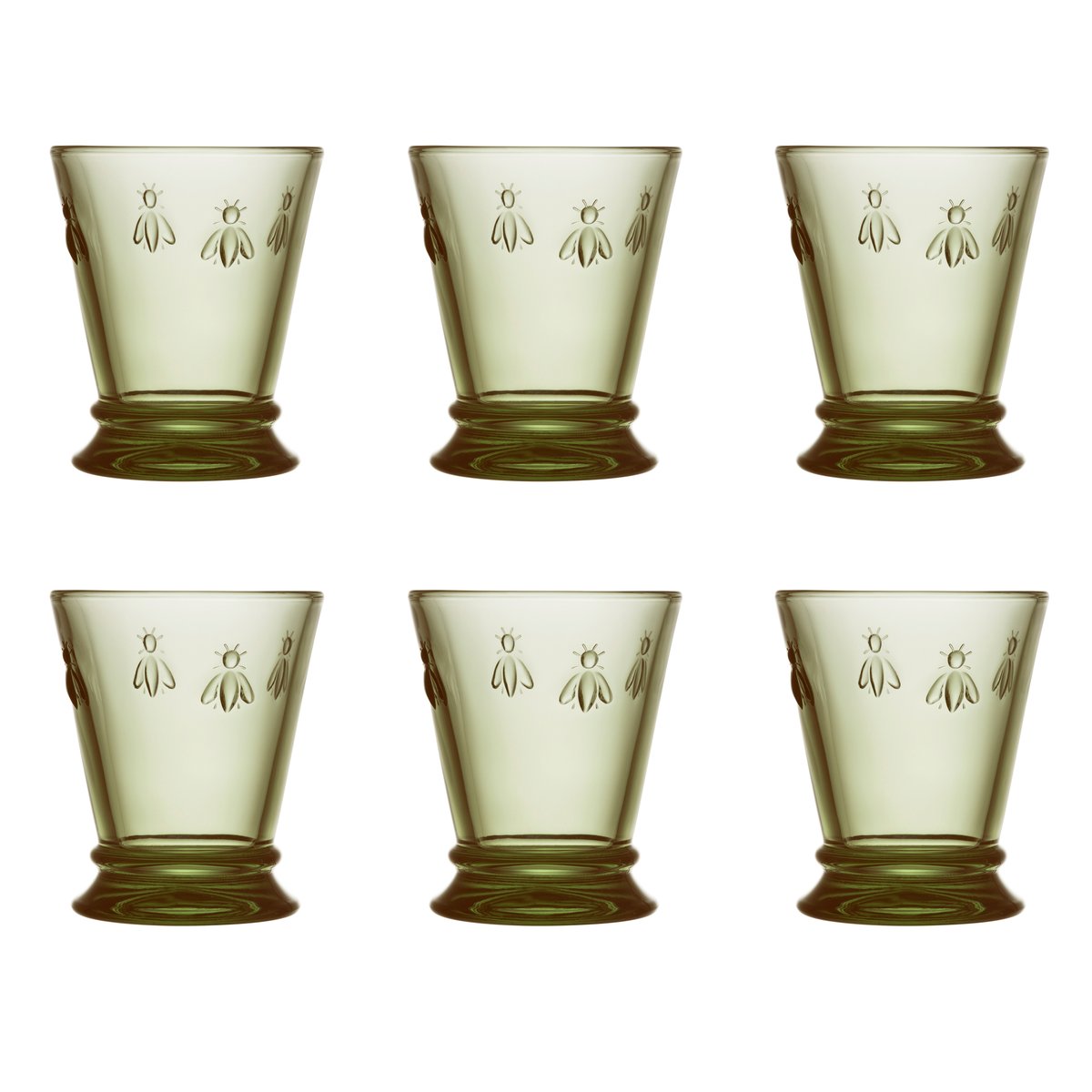 La Rochère Abeille water glasses 26 cl 6-pack Olive green