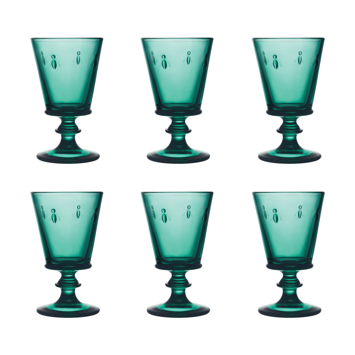 La Rochère Abeille wine glass 24 cl 6-pack Emerald green