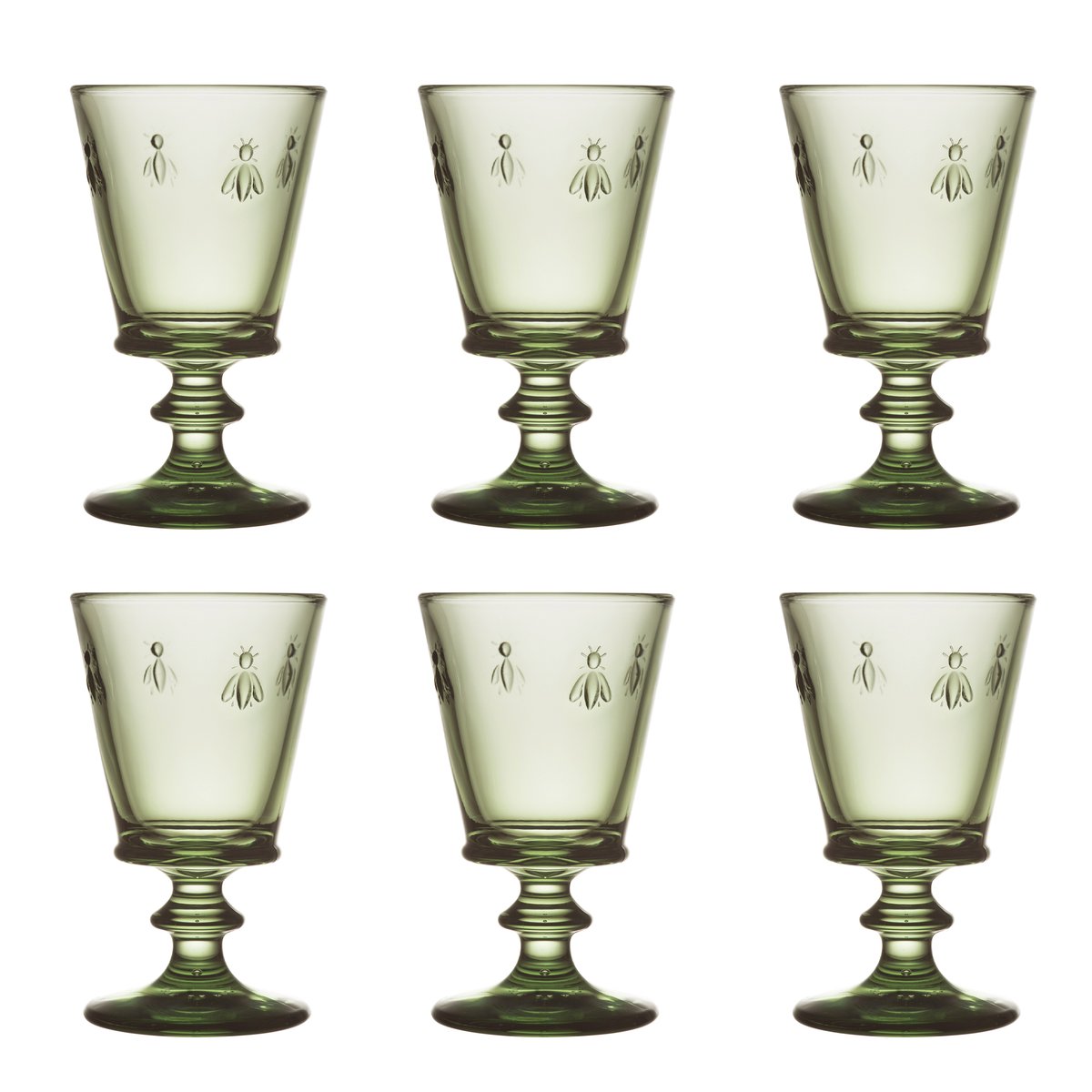 La Rochère Abeille wine glass 24 cl 6-pack Olive green