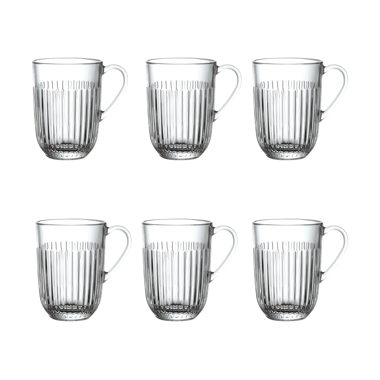 La Rochère Ouessant mug 40 cl 6-pack Clear | Scandinavian Design | Coffee cups | Transparent