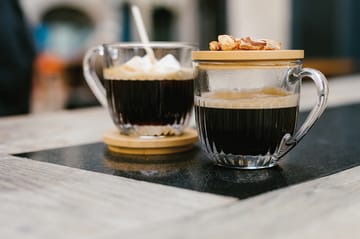 Ouessant mug with lid/saucer 2-pack - Transparent-bamboo - La Rochère
