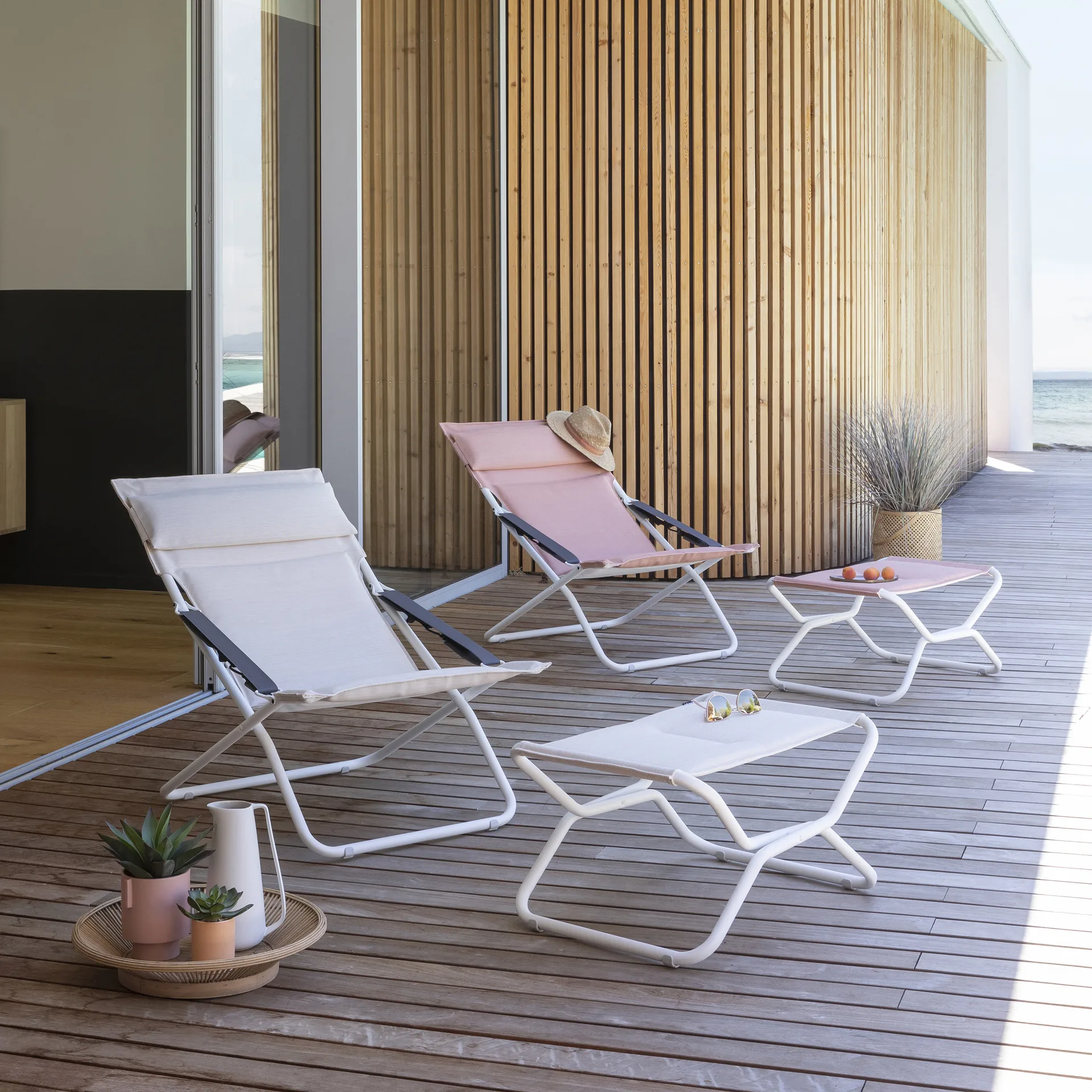 Bayanne footstool, Celadon Lafuma