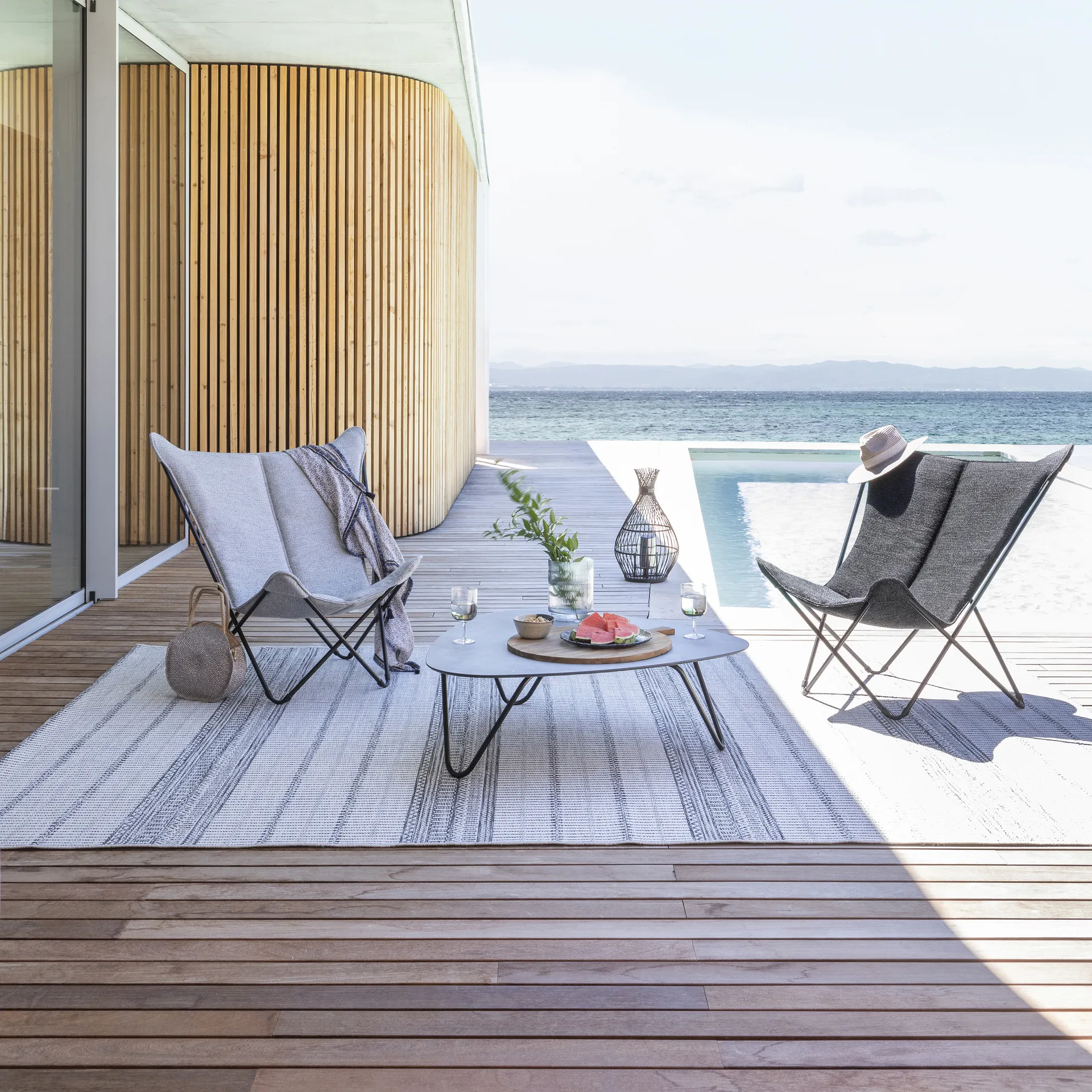 Sphinx sun lounger, Sunbrella Ebony Lafuma