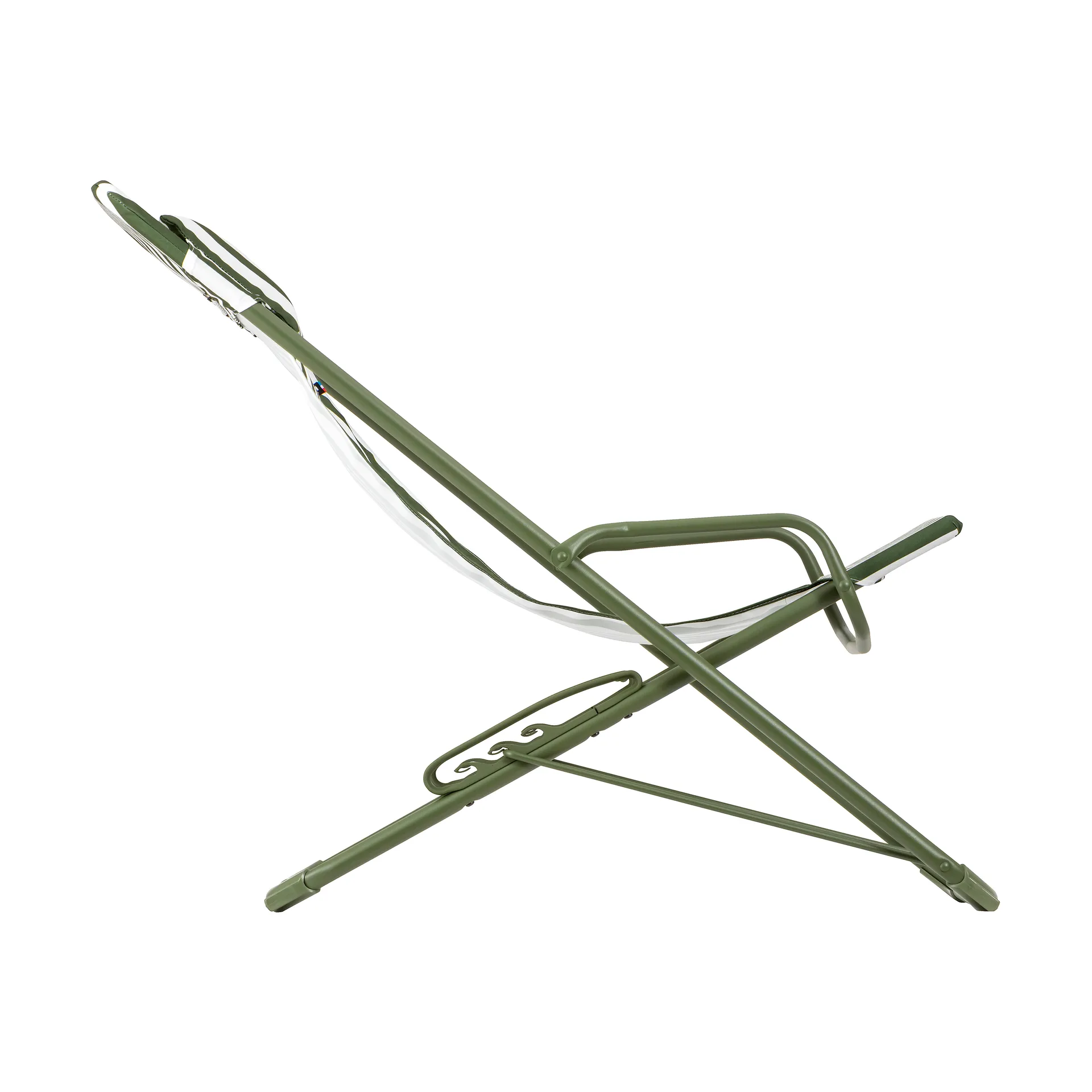 Transaswing Colorblock sun lounger, Rayure Moss (green) Lafuma