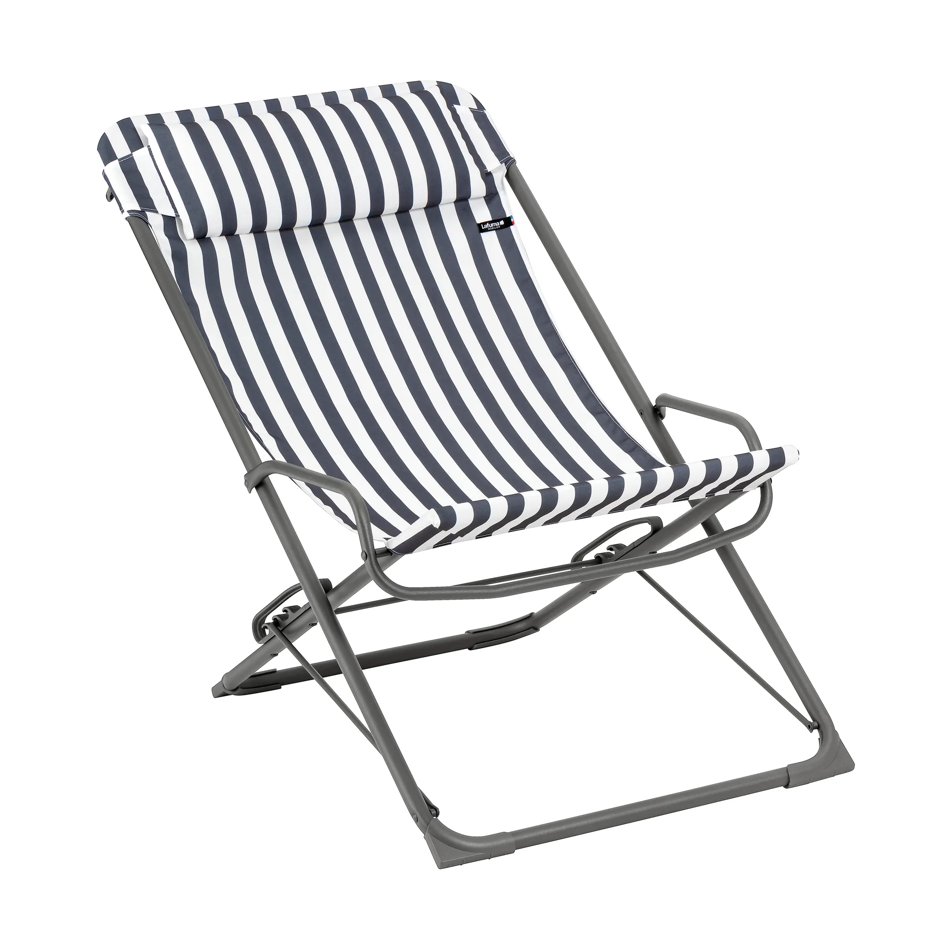 Transaswing Colorblock sun lounger, Rayure Terre (grey) Lafuma
