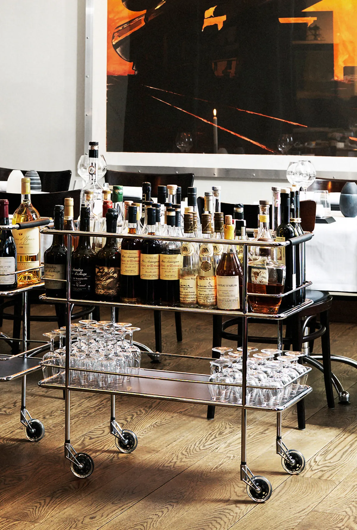 Cargo serveringsvagn, Frosted glass-chrome Lammhults