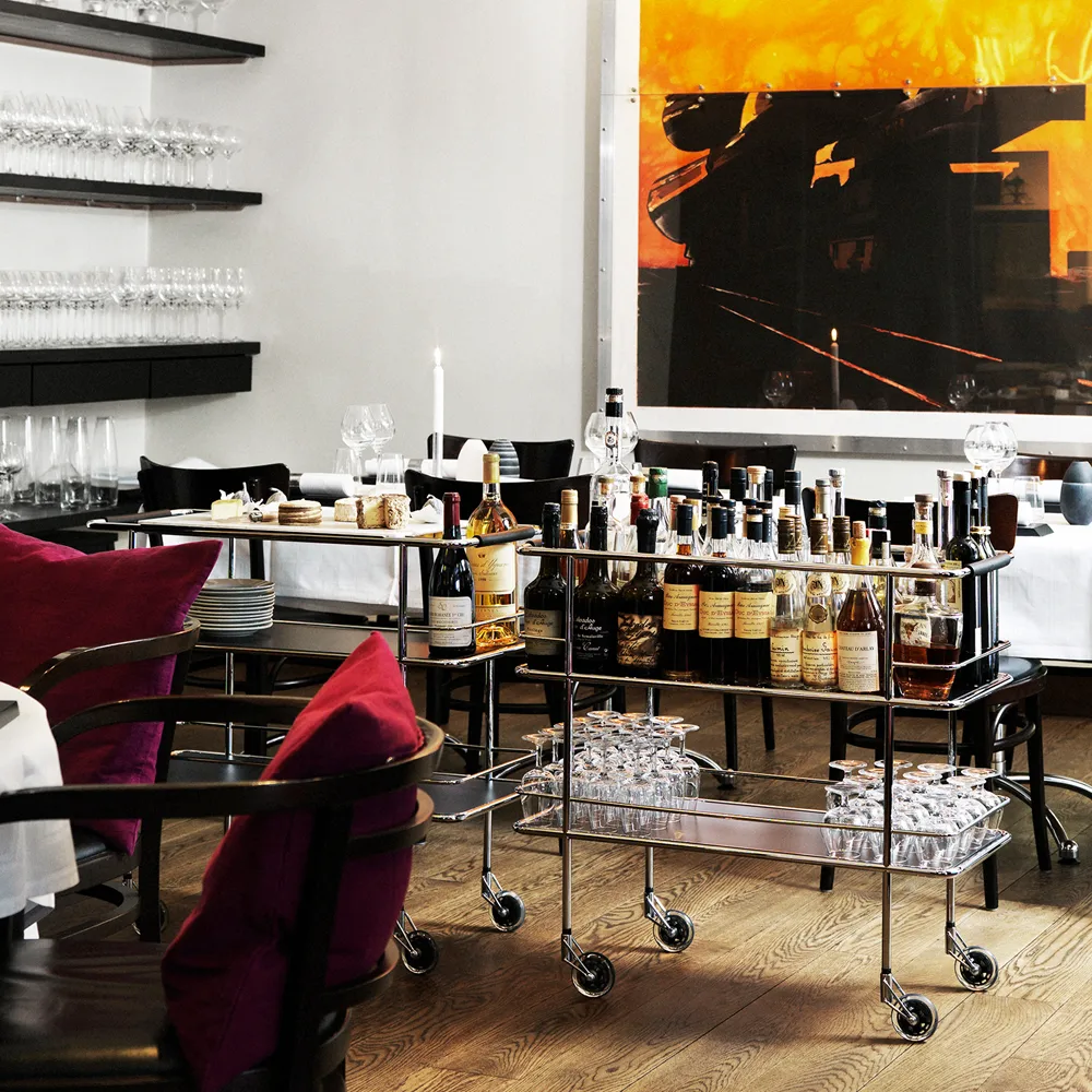 Cargo serveringsvagn, White laminate-chrome Lammhults