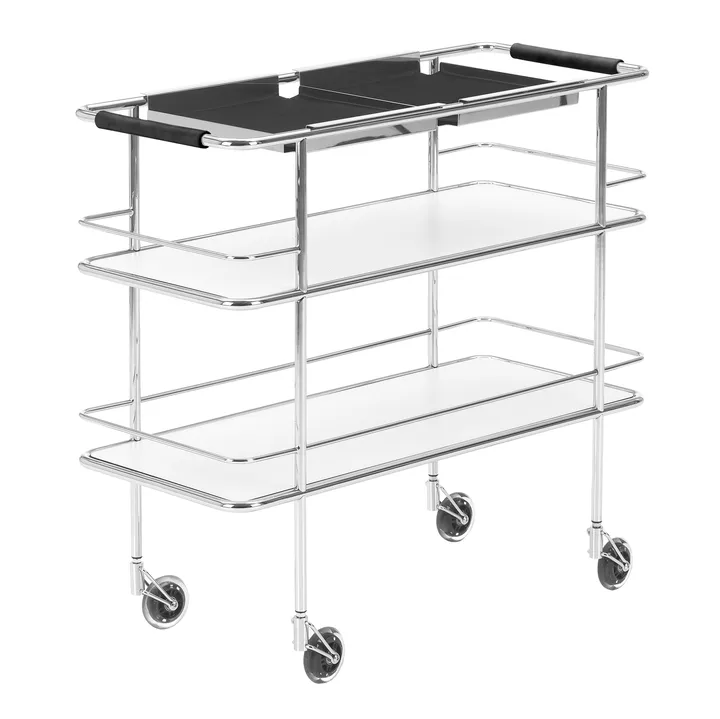 Cargo Support serving trolley - White laminate-chrome - Lammhults