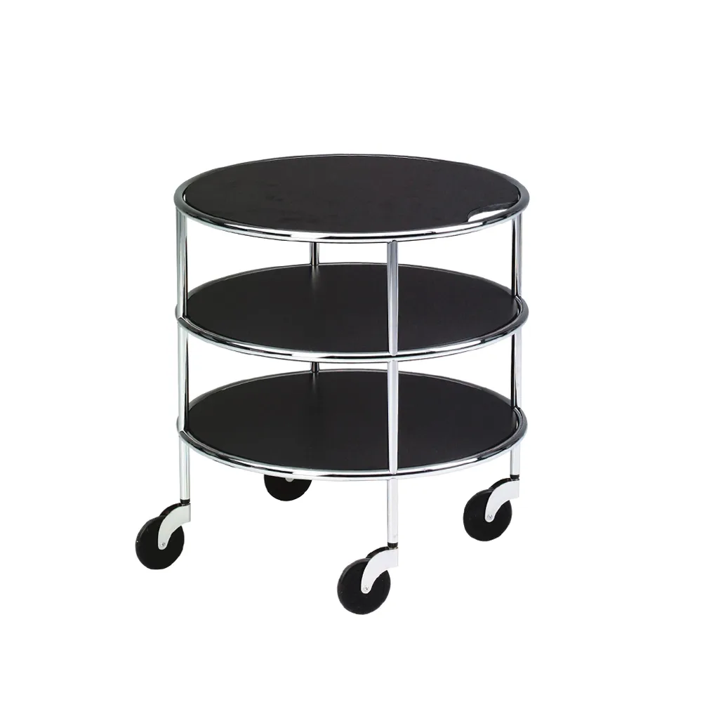 Chicago I table on castors, Black laminate-chrome Lammhults