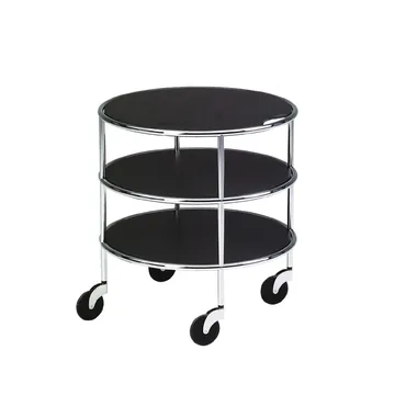 Chicago I table on castors - Black laminate-chrome - Lammhults